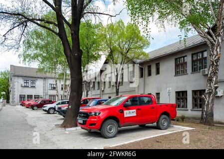 Siège de la mine de cuivre et du complexe de fusion de Zijin Bor à Bor (Serbie) le 2 mai 2021, l'une des plus grandes mines de cuivre d'Europe appartenant à la société chinoise M. Banque D'Images