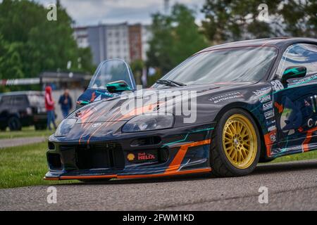 21-05-2021 Riga, Lettonie Toyota supra Drift car dans les rues de la ville Banque D'Images