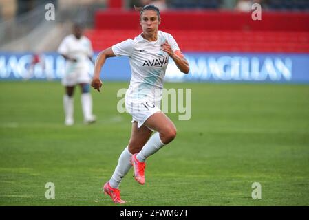 NJ/NY Gotham FC avance Carli Lloyd (10) regarde pendant un match NWSL au stade SeatGeek, le samedi 22 mai 2021, à Bridgeview, Illinois. (Melissa Banque D'Images