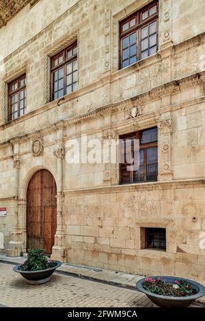 Palais du Marquis de Villores, architecture Renaissance dans la ville de San Mateo, Castellon, Espagne, Europe Banque D'Images