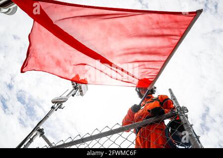 Drapeau rouge, drapeau rouge lors de la 3ème manche du Championnat régional d'Europe de Formule 2021 par Alpine à Monaco, du 21 au 23 mai 2021 - photo Antonin Vincent / DPPI / LiveMedia Banque D'Images