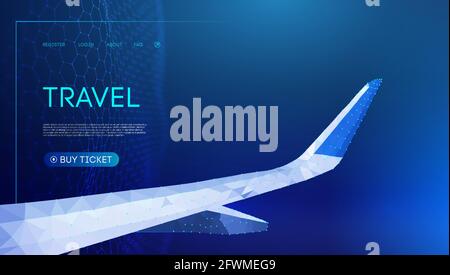 Illustration du vecteur 3d poly bas plan. Polygone bas. Fond ciel de nuit, illustration vectorielle de la technologie. Ligne vectorielle de voyage art. EPS 10 Illustration de Vecteur