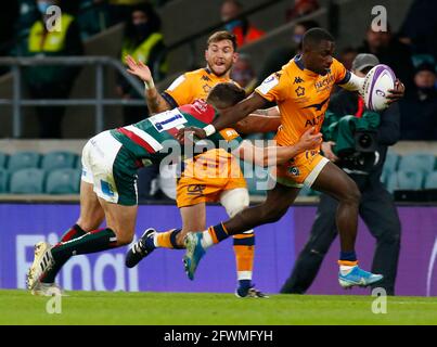 TWICKENHAM ENGLAND - MAI 21 : Gabriel n'gandebe de Montpellier pendant le match de finale de la coupe du défi entre les Tigers de Leicester et Montpellier, à Twickenha Banque D'Images