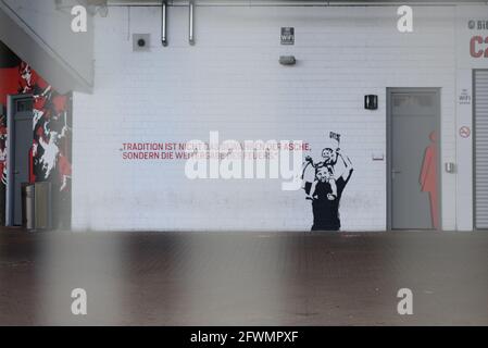 Leverkusen, Allemagne. 23 mai 2021. Autocollant mural, BayArena Leverkusen. Crédit: SPP Sport presse photo. /Alamy Live News Banque D'Images