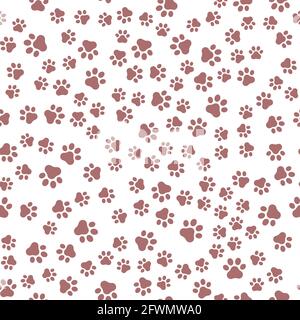 Arrière-plan sans couture avec motif de paw pour animaux. Empreinte d'illustration de papier peint pour chien ou chat Illustration de Vecteur