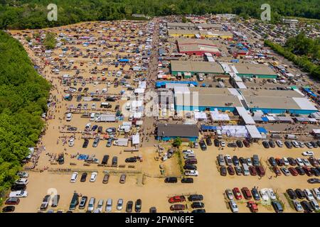 Vue aérienne de l'Englishtown, les meilleurs marchés aux puces NJ ÉTATS-UNIS Banque D'Images