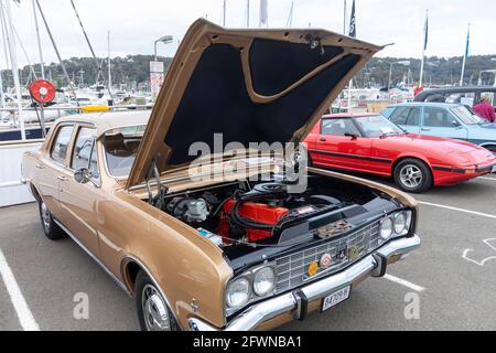 1970 berline classique Holden Premier au salon de l'auto unique À Sydney, Nouvelle-Galles du Sud, Australie Banque D'Images