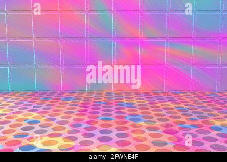 Une image d'arrière-plan 3D abstraite et colorée en mosaïque. Banque D'Images