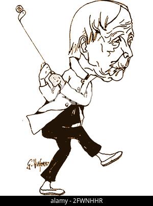 1919 - UN portrait de John D Rockefeller (1839-1937) jouant au golf à partir d'un livre de caricatures satiriques de personnages célèbres de l'époque par l'artiste Giovanni Viafora (USA) - le magnat et philanthrope américain est largement considéré comme le plus riche américain de tous les temps et la personne la plus riche dans L'histoire moderne, basée principalement sur sa fondation de la Standard Oil Company en 1870. Banque D'Images