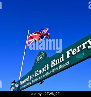 Panneau au-dessus de l'entrée de Fleetwood au ferry Knott End Banque D'Images