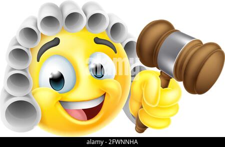 Juge de la Cour Cartoon Emoticon Emoji icône visage Illustration de Vecteur