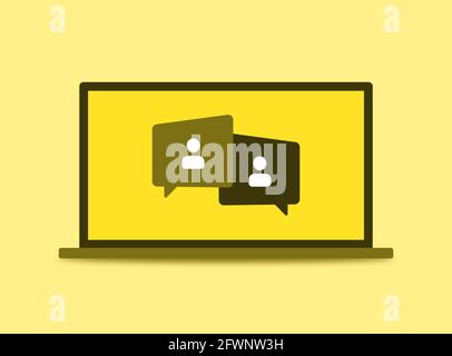 Webinaire en ligne, réunion. Webinaires et réunions Web au niveau des collègues, de l'éducation moderne. Illustration de Vecteur