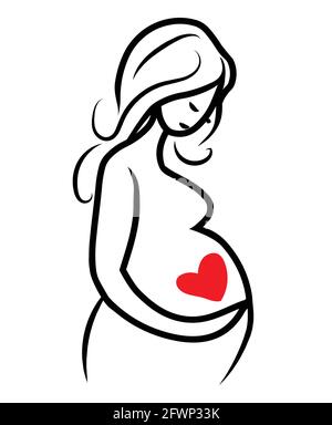 illustration vectorielle d'icône de femme enceinte Illustration de Vecteur