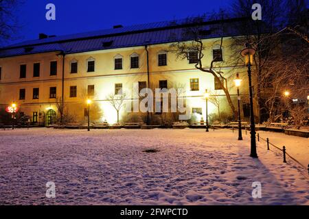 Architecture, château, colline du château, Cieszyn, extérieurs, automne, colline, dans, repère, monument, monde naturel, nature, nuit, Banque D'Images