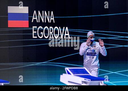 BUDAPEST, HONGRIE - MAI 23: Anna Egorova de Russie en compétition à la finale Freestyle femmes 400m pendant les championnats européens d'AQUESTON natation Banque D'Images