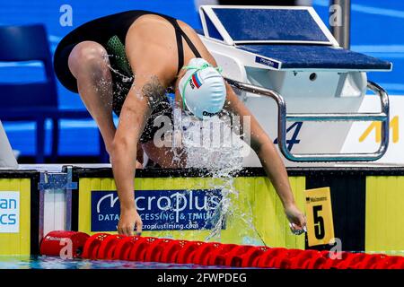 BUDAPEST, HONGRIE - MAI 23: Anna Egorova de Russie en compétition à la finale Freestyle femmes 400m pendant les championnats européens d'AQUESTON natation Banque D'Images