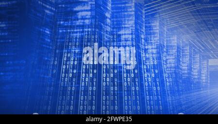 Composition du traitement du codage binaire sur les serveurs informatiques Banque D'Images