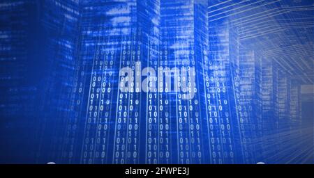 Composition du traitement du codage binaire sur les serveurs informatiques Banque D'Images