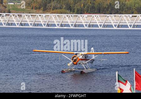 hydravion circulant au-dessus de l'eau près du rivage Banque D'Images