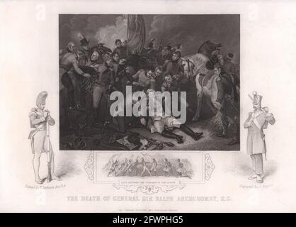 Mort du général Sir Ralph Abercromby, Bataille d'Alexandrie 1801. TALLIS c1855 Banque D'Images