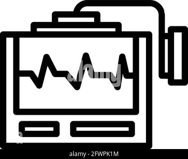 Icône défibrillateur. Outline Defibrillator Vector Icon for web design isolé sur fond blanc Illustration de Vecteur