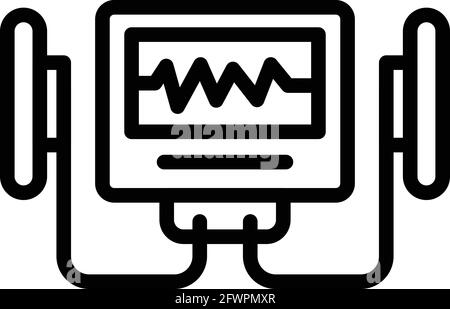 Icône du défibrillateur DAE. Description de l'icône de vecteur de défibrillateur DAE pour la conception Web isolée sur fond blanc Illustration de Vecteur
