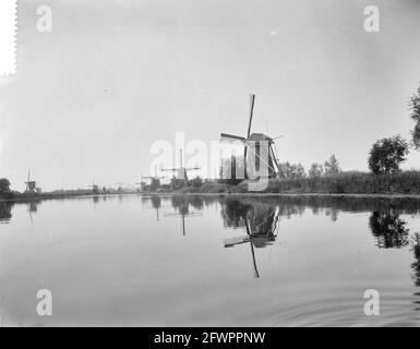 Mills on the Kinderdijk, 1er juillet 1961, MOLDS, pays-Bas, agence de presse du xxe siècle photo, nouvelles à retenir, documentaire, photographie historique 1945-1990, histoires visuelles, L'histoire humaine du XXe siècle, immortaliser des moments dans le temps Banque D'Images