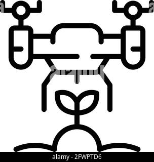 Icône de pulvérisateur de drone. Outline Drone pulvérisateur icône de vecteur pour la conception de la bande isolée sur fond blanc Illustration de Vecteur