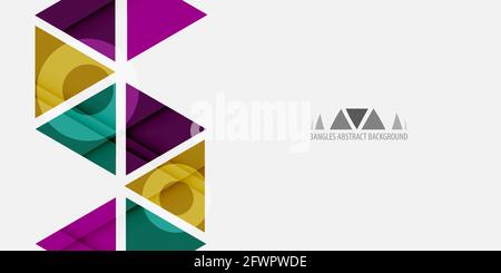 Modèle graphique d'arrière-plan abstrait coloré avec triangles mélangés Illustration de Vecteur