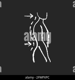 Icône blanche de la corde lombaire sur fond noir Illustration de Vecteur