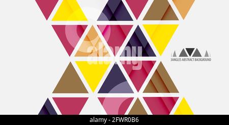 Modèle graphique d'arrière-plan abstrait coloré avec triangles mélangés Illustration de Vecteur
