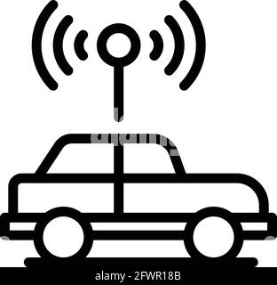 Icône de commande de signal du véhicule. Outline signal control car vector icône pour la conception de sites Web isolée sur fond blanc Illustration de Vecteur