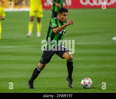 Nashville, Tennessee, États-Unis. 23 mai 2021. Austin Forward, Rodney Redes (11), en action pendant le match MLS entre Austin FC et Nashville SC au Nissan Stadium de Nashville, TN. Kevin Langley/CSM/Alamy Live News Banque D'Images