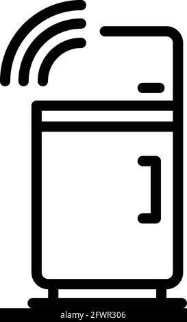 Icône Smart fridge. Outline Smart Fridge vector Icon pour conception de toile isolée sur fond blanc Illustration de Vecteur