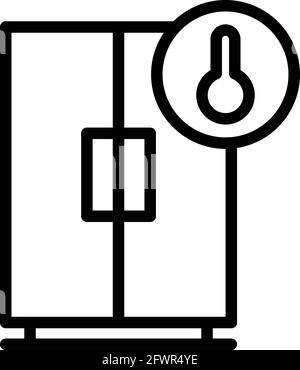 Icône de température du réfrigérateur. Outline Temperature Frigo vector icon for web design isolé sur fond blanc Illustration de Vecteur