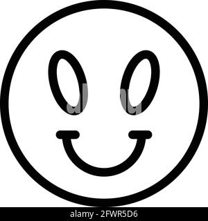 Icône Alien emoji. Outline Alien emoji vector icon pour la conception de sites Web isolé sur fond blanc Illustration de Vecteur