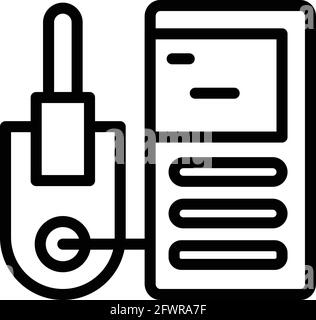 Icône pH-mètre. Contour de l'icône du vecteur du pH-mètre pour la conception de la bande isolée sur fond blanc Illustration de Vecteur