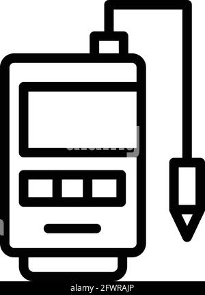 Icône du pH-mètre Biologie. Contour Biologie ph-mètre icône vectorielle pour la conception de sites Web isolée sur fond blanc Illustration de Vecteur