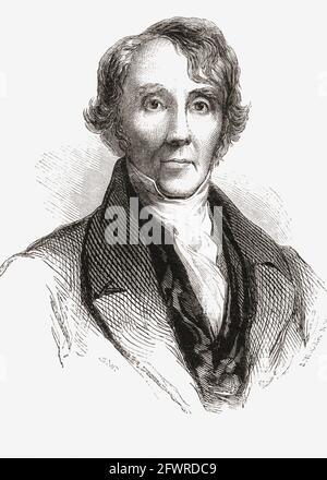 William Ellery Channing, 1780 – 1842. Prédicateur unitaire américain et théologien. Après un imprimé du XIXe siècle. Banque D'Images