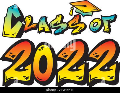 Classe de 2022 Graffiti Illustration de Vecteur