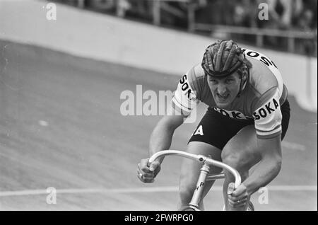 Championnat hollandais de cyclisme sur piste à Utrecht, courses qualifiantes amateurs ; Herman Ponsteen pendant la poursuite (1er), 2 août 1977, sports, cyclisme sur piste, Pays-Bas, Agence de presse du XXe siècle photo, nouvelles à retenir, documentaire, photographie historique 1945-1990, histoires visuelles, L'histoire humaine du XXe siècle, immortaliser des moments dans le temps Banque D'Images