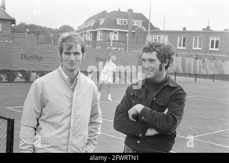 Championnats hollandais de tennis à Scheveningen (l) Fred Hemmes, (r) Jan Hordijk, 9 août 1971, tennis, Pays-Bas, Agence de presse du XXe siècle photo, nouvelles à retenir, documentaire, photographie historique 1945-1990, histoires visuelles, L'histoire humaine du XXe siècle, immortaliser des moments dans le temps Banque D'Images