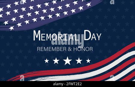Historique du Memorial Day. Rappelez-vous et honorez. Design moderne. Illustration vectorielle Illustration de Vecteur