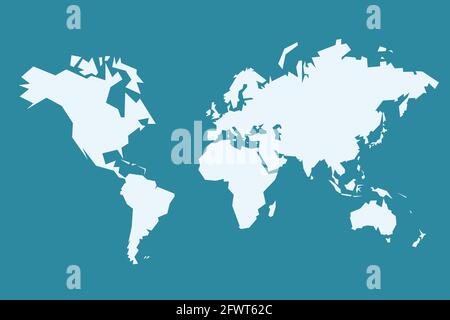 Vecteur de carte du monde. Vecteur simple de style géométrique polygonal aigu (faible poly). Illustration de Vecteur