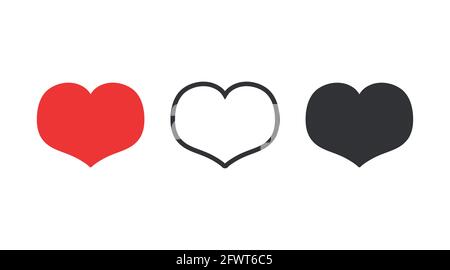 Symboles vectoriels. Collection Heart Icon. Jeu d'illustrations simples en forme de cœur. Illustration de Vecteur