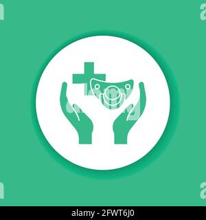 Icône de glyphe de couleur pédiatrique. Panneau de soins médicaux. Concept de garde d'enfants. Pictogramme pour page Web, application mobile, Promo. Élément de conception UI UX GUI. Illustration de Vecteur