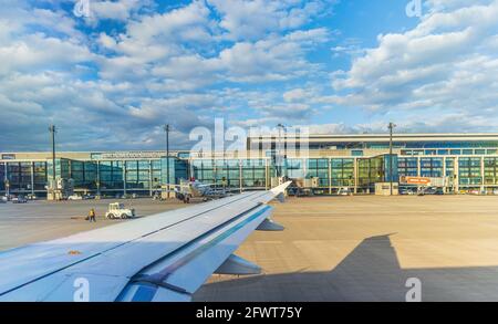 Le nouvel aéroport de Berlin Brandenburg l'aéroport international Willy Brandt Banque D'Images