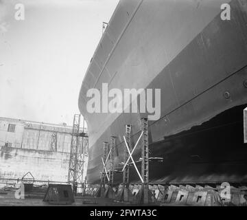 Ordonnance Marvo, Wilton-Fijenoord et RDM Rotterdam, 16 janvier 1950, construction navale, chantiers navals, pays-Bas, agence de presse du xxe siècle photo, nouvelles à retenir, documentaire, photographie historique 1945-1990, histoires visuelles, L'histoire humaine du XXe siècle, immortaliser des moments dans le temps Banque D'Images