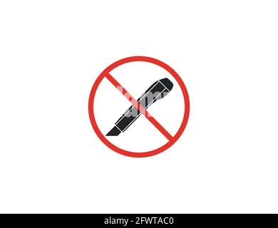 Ne pas couper, icône d'avertissement de couteau Illustration de Vecteur