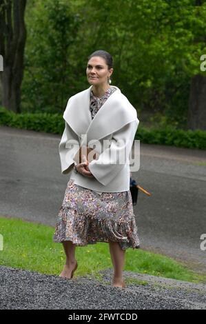 STOCKHOLM 20210524la princesse Victoria arrive à la réunion annuelle du Musée nordique et des amis de Skansen à la mine Skansen, Stockholm Suède le 24 mai 2021. Photo: Janerik Henriksson / TT / Kod 10010 Banque D'Images